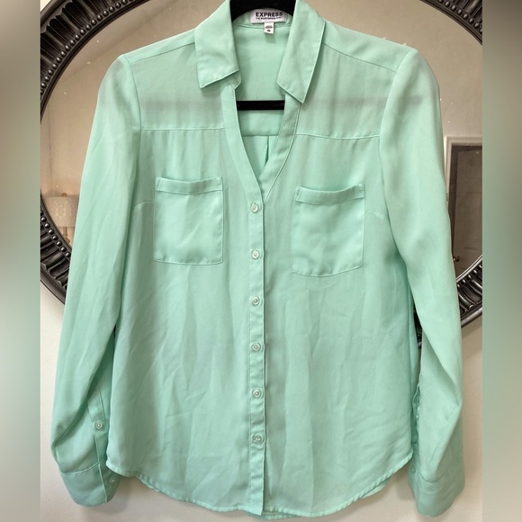 Express Portofino Blouse Mint Green Sz Small - Picture 4 of 8